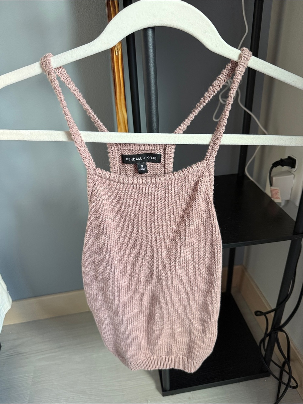 Kendall & Kylie Blush Pink Knit Strappy Cami
